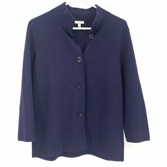 Talbots Size Small Navy Blue Cardigan - Picture 1 of 11